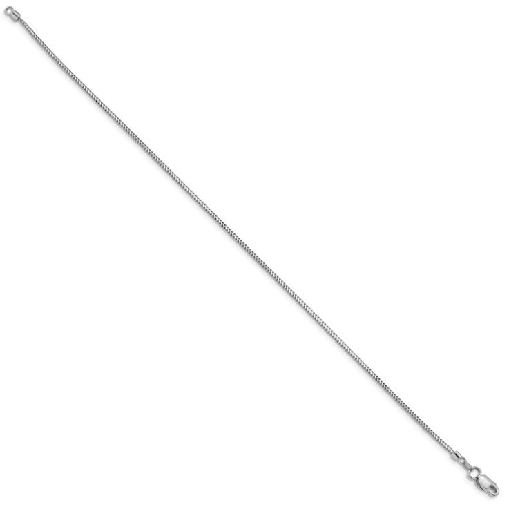 Rhodium Over 14k White Gold 0.9mm Franco Link Bracelet