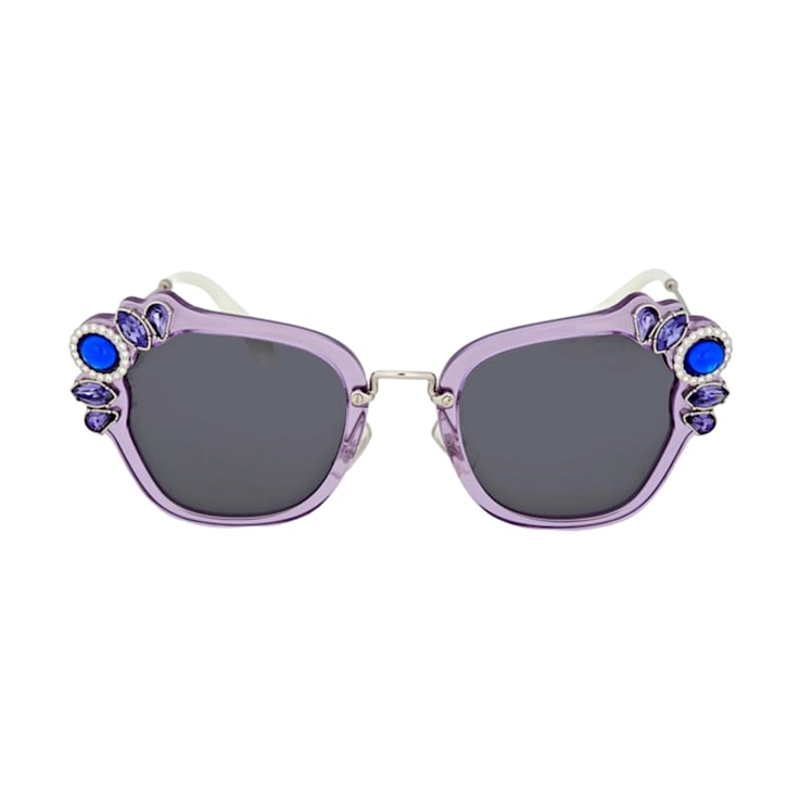 Miu Miu Lilac and Silver Frame / Gray Lenses Sunglasses