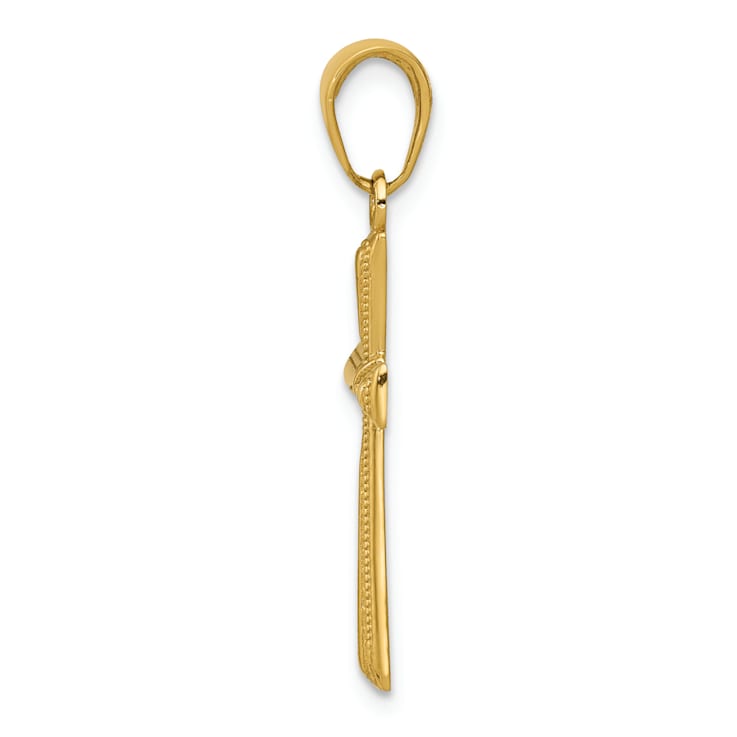 14k Yellow Gold Diamond-Cut X Cross Pendant