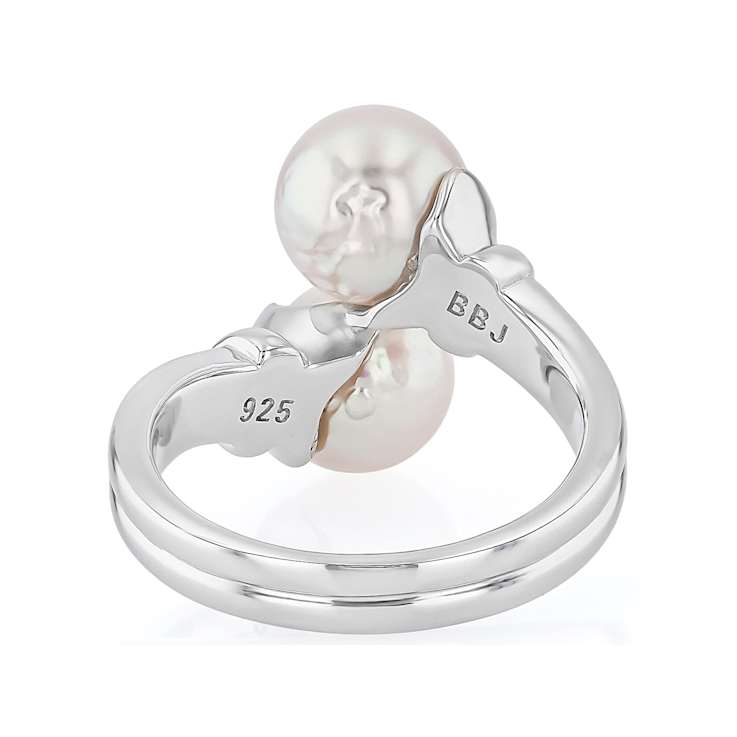 Akoya Pearl Bypass Ring In Sterling Silver