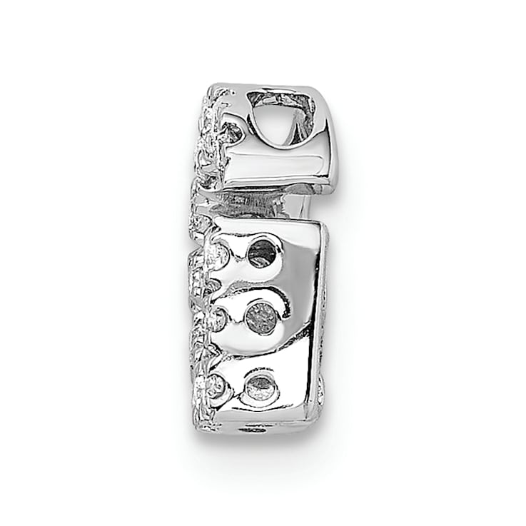 Rhodium Over 14K White Gold Diamond Letter G Initial Charm