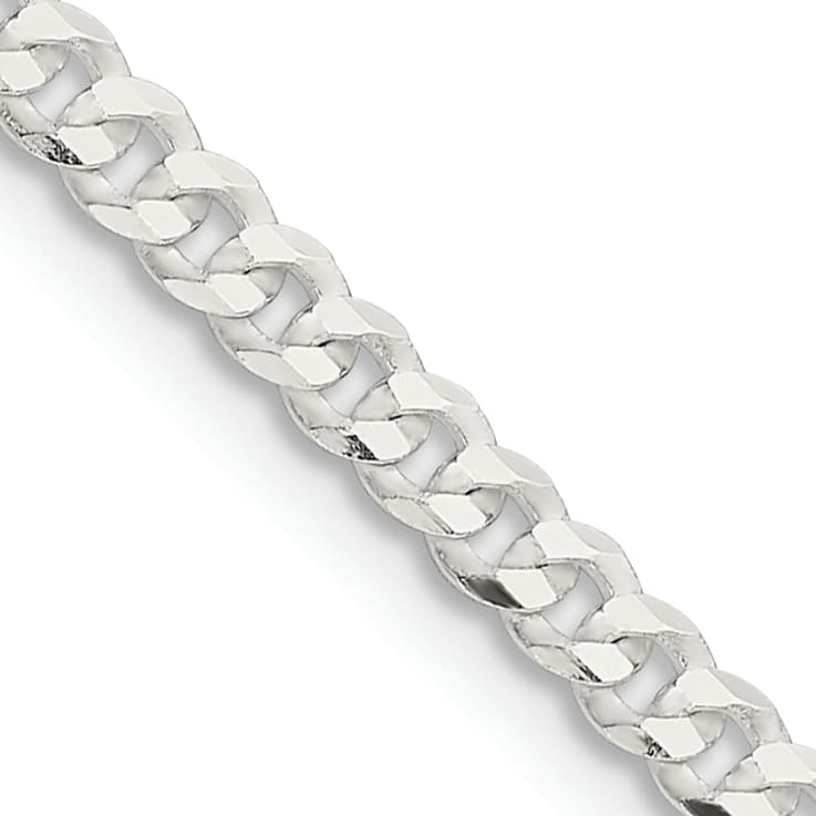 Sterling Silver 3.15mm Flat Curb Chain Bracelet