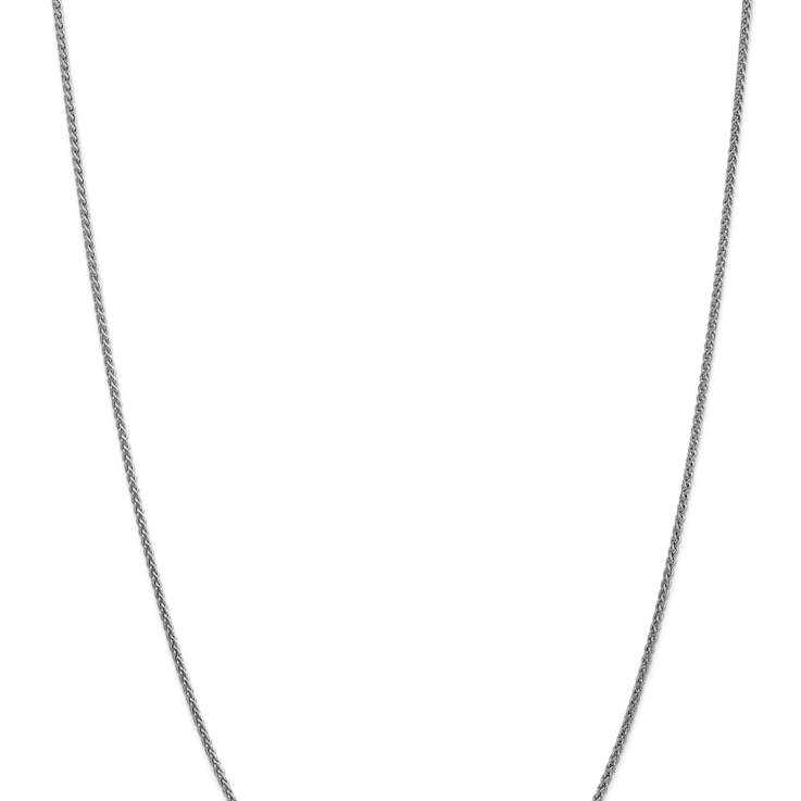 14k White Gold 1.65mm Solid Polished Wheat Chain 26"