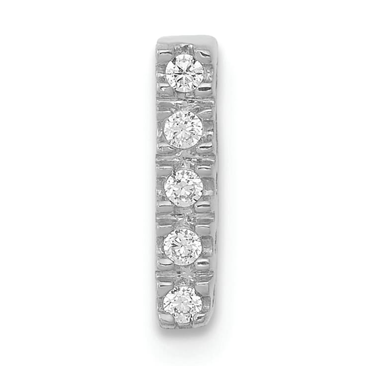 Rhodium Over 14K White Gold Diamond Letter I Initial Charm