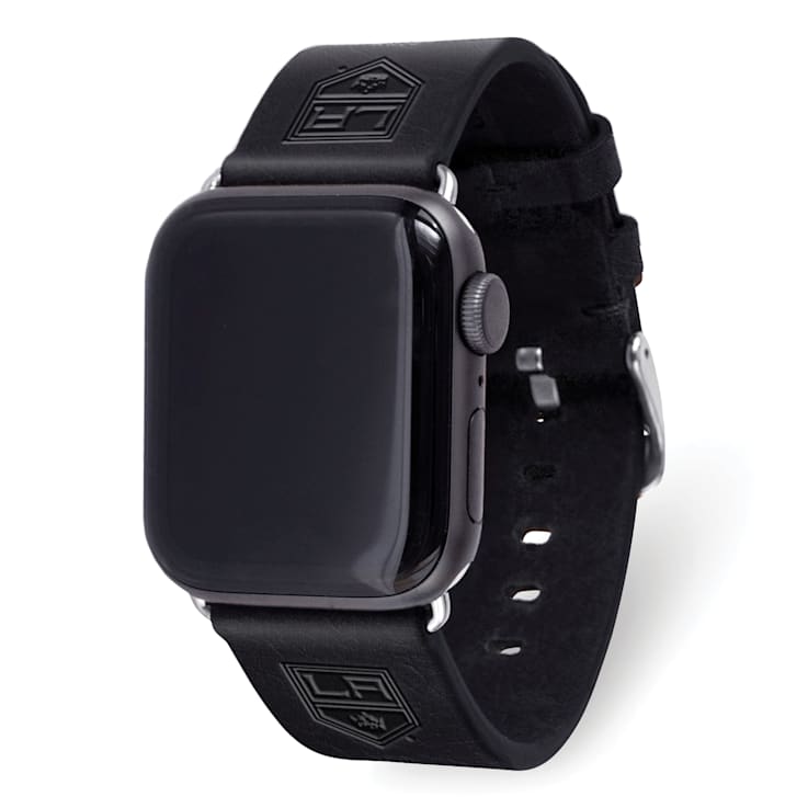 Gametime NHL Los Angeles Kings Black Leather Apple Watch Band (38/40mm
S/M). Watch not included.