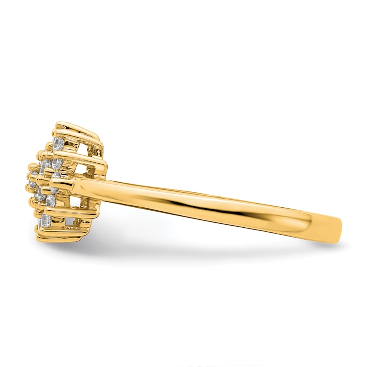 14K Yellow Gold Lab Grown Diamond SI1/SI2, G H I, Cluster Ring