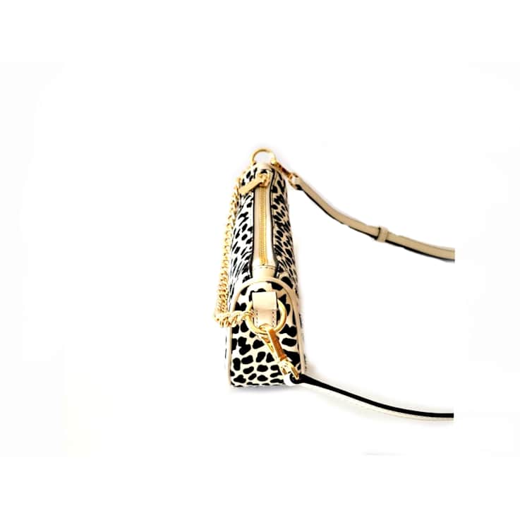 Michael Kors Carmela Small Leather Pouchette Crossbody Handbag  in Light
Cream Multi