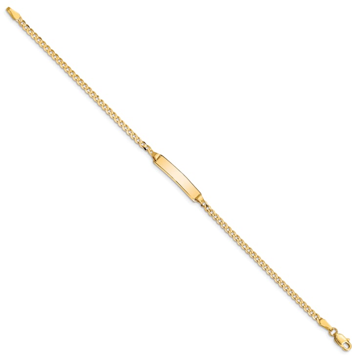 14k Yellow Gold Curb Link ID Bracelet