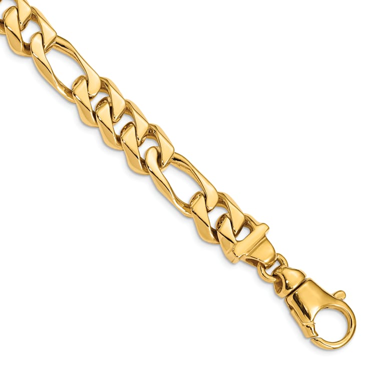 14K Yellow Gold 10.9mm Hand-Polished Fancy Link Bracelet