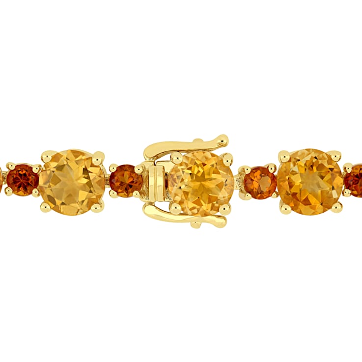 Citrine and Madeira Citrine Yellow Plated Sterling Silver Tennis
Bracelet 30.1ctw