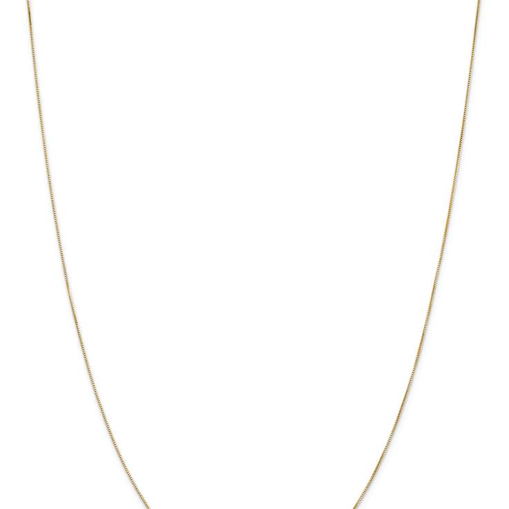 14k Yellow Gold 0.5mm Solid Box 26 Inch Chain