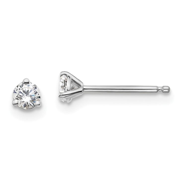 14K White Gold Lab Grown Diamond 1/5ctw Certified VS/SI GH 3-Prong Earrings