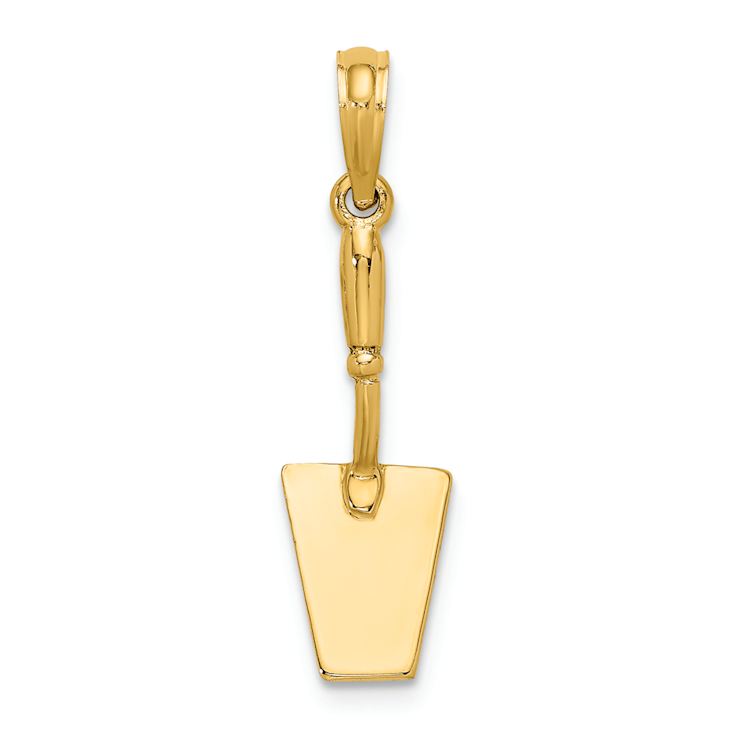 14k Yellow Gold 3D Concrete Tool Spatula Charm