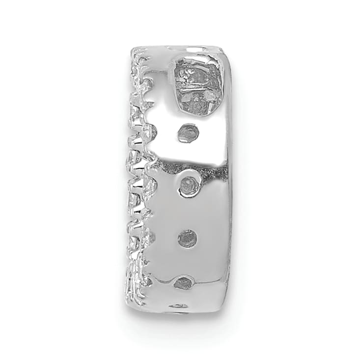 Rhodium Over 14K White Gold Diamond Letter D Initial Charm