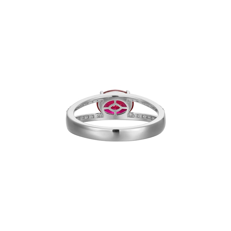Lab Created Ruby And White Cubic Zirconia Platinum Over Sterling Silver
Ring 1.72ctw
