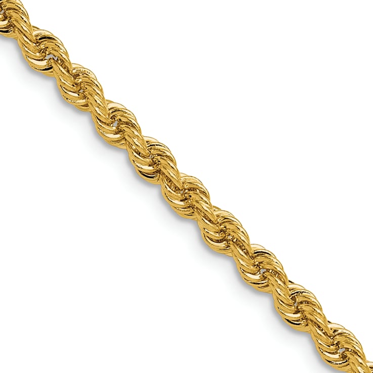 14k Yellow Gold 3.8mm Solid Rope 22 Inch Chain