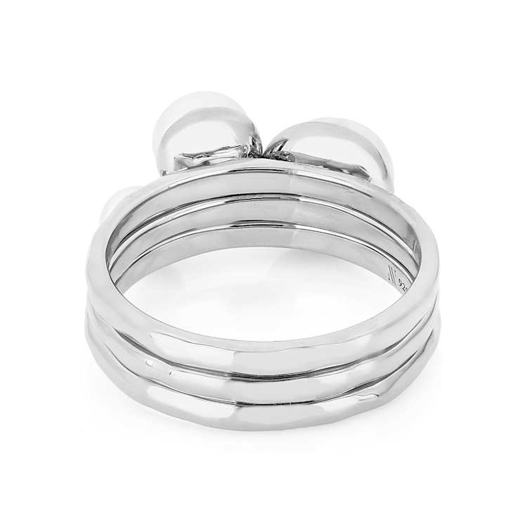 Cultured Freshwater Pearl Ring Set in Rhodium Over Sterling Silver