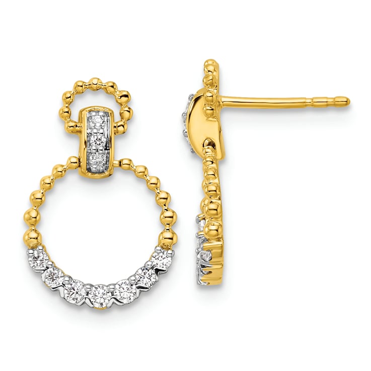 14K Yellow Gold Lab Grown Diamond SI1/SI2, G H I, Dangle Post Earrings