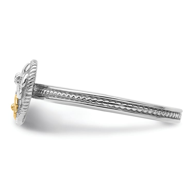 14K Yellow Gold Over Sterling Silver Stackable Expressions Diamond Heart
Ring 0.01ctw
