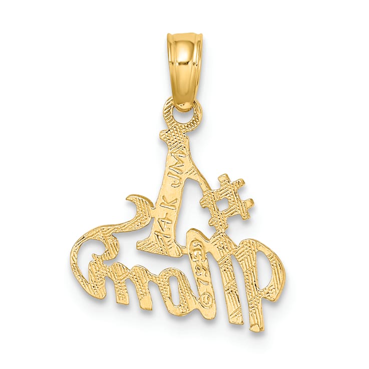 14K Yellow Gold Polished Number 1 MOM Pendant
