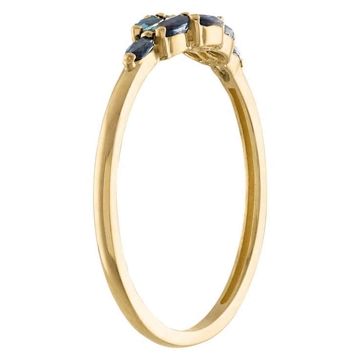10K Yellow Gold Marquise Sapphire Ring .22ctw