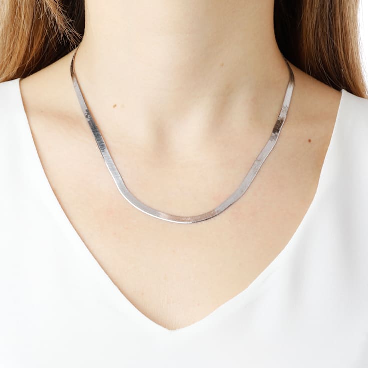 Sterling Silver 4.50 mm Flexible Herringbone 18 Inch Necklace