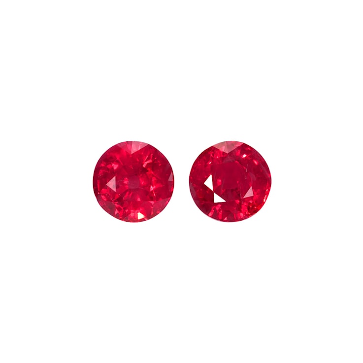 Burmese Ruby 5.9mm Round Matched Pair 2.20ctw