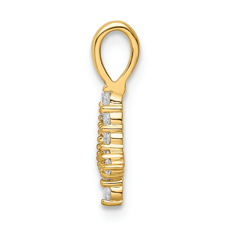 14k Yellow Gold Diamond Number 4 Pendant