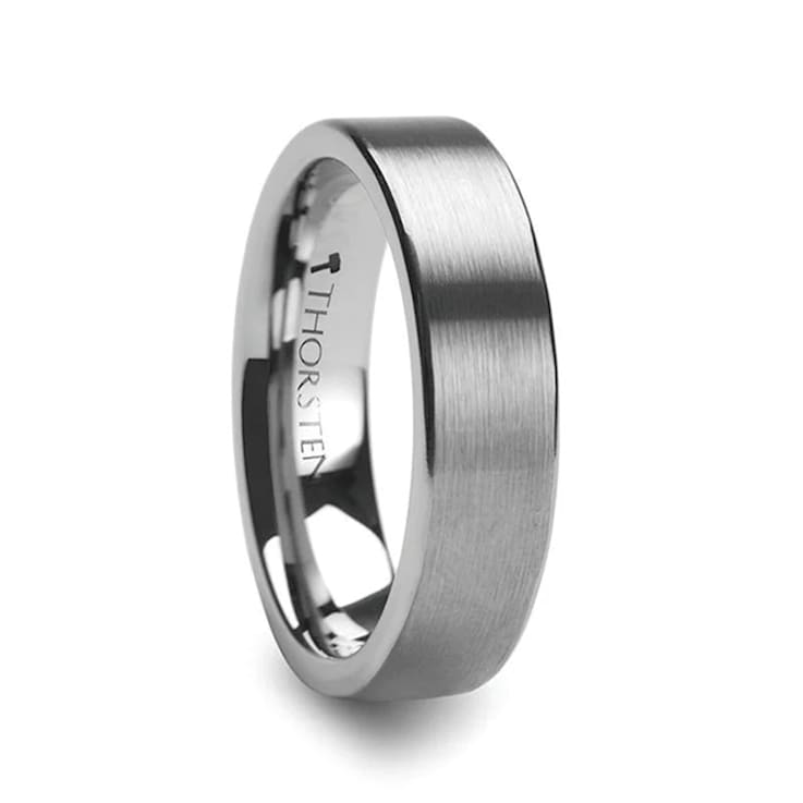 MERCURY Flat Brushed Finish Tungsten Wedding Ring 7mm