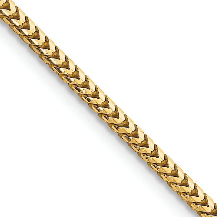 14k Yellow Gold 2.5mm Solid Franco 20 Inch Chain