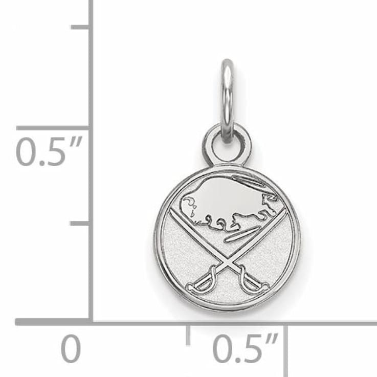 Rhodium Over Sterling Silver NHL LogoArt Buffalo Sabres Extra Small Pendant
