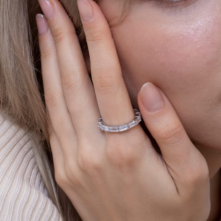 White Cubic Zirconia Platinum Over Sterling Silver Ring 3.50ctw