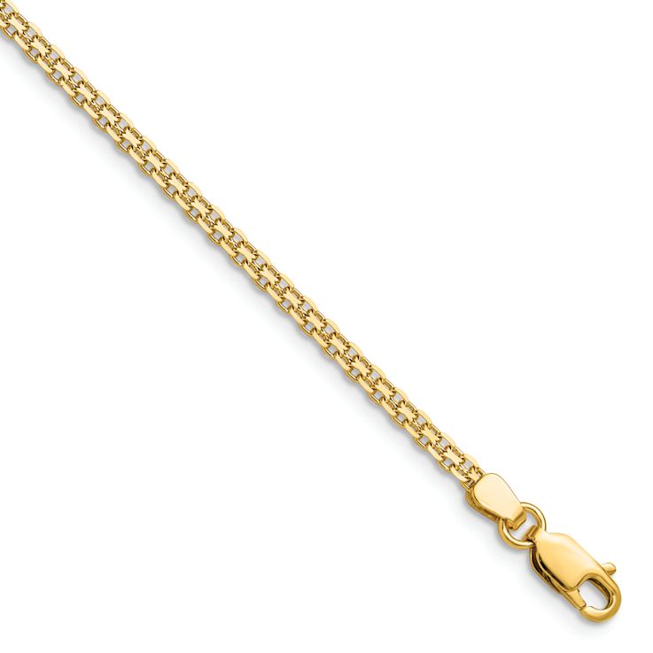 14k Yellow Gold Flat Bismark Link Bracelet