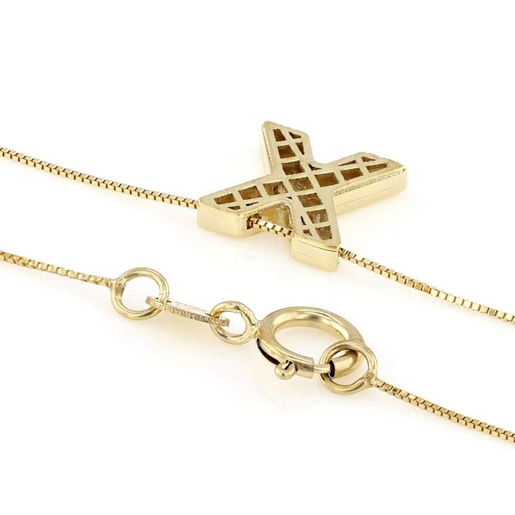 Block Letter X Initial Necklace In 10K Yellow Gold
