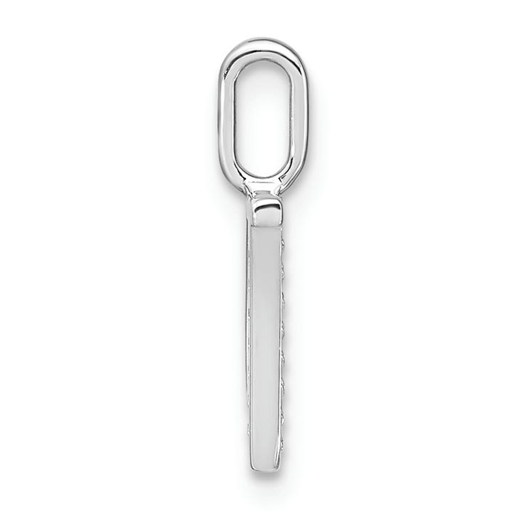 14K White Gold Diamond Lower Case Letter W Initial Pendant