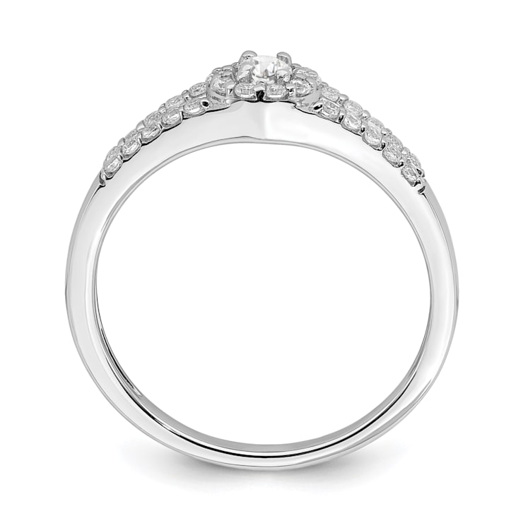 Rhodium Over 10K White Gold Lab Grown Diamond Complete Halo Engagement
Ring 0.34ctw