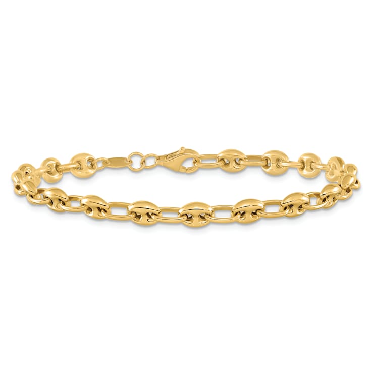 14k Yellow Gold 4.9mm Polished Link Bracelet