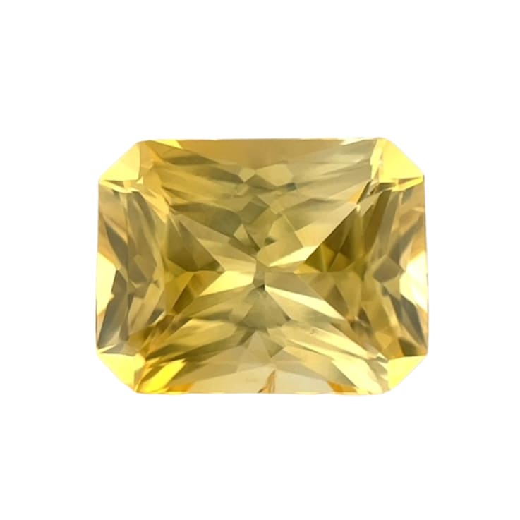 Yellow Sapphire Loose Gemstone 8.6x6.7mm Emerald Cut 2.58ct