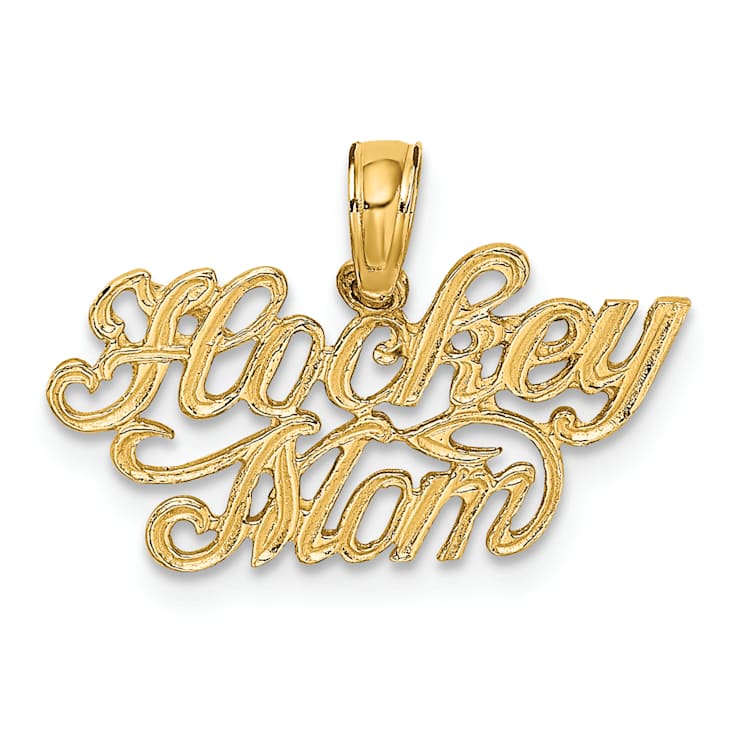 10K Yellow Gold 3D Hockey Mom Charm