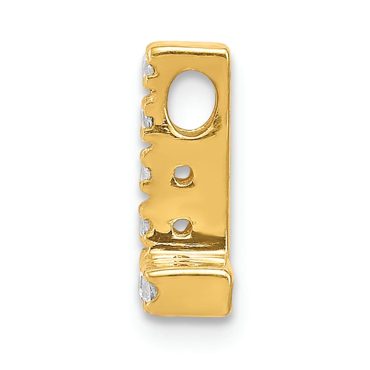 14K Yellow Gold Diamond Letter L Initial Charm
