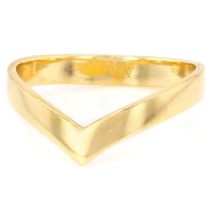 Chevron Band Ring In 18K Gold Over Sterling Silver