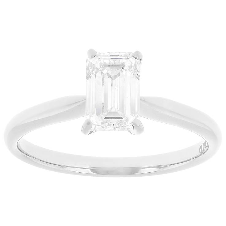 Lab-Grown Diamond Emerald-Cut Solitaire Ring In 14K White Gold 1.10ct