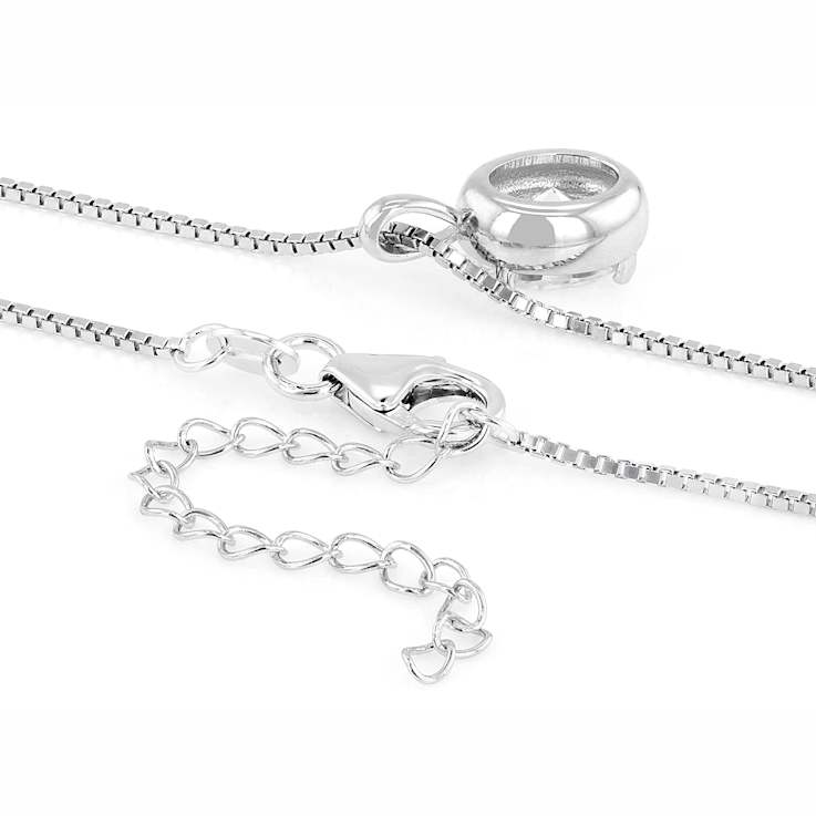 Moissanite Oval Solitaire Pendant In Platinum-Enhanced Sterling Silver
2.10ctw Diamond Equivalent Weight