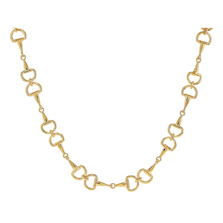 Statement Chain Necklace In 18K Gold Over Bronze