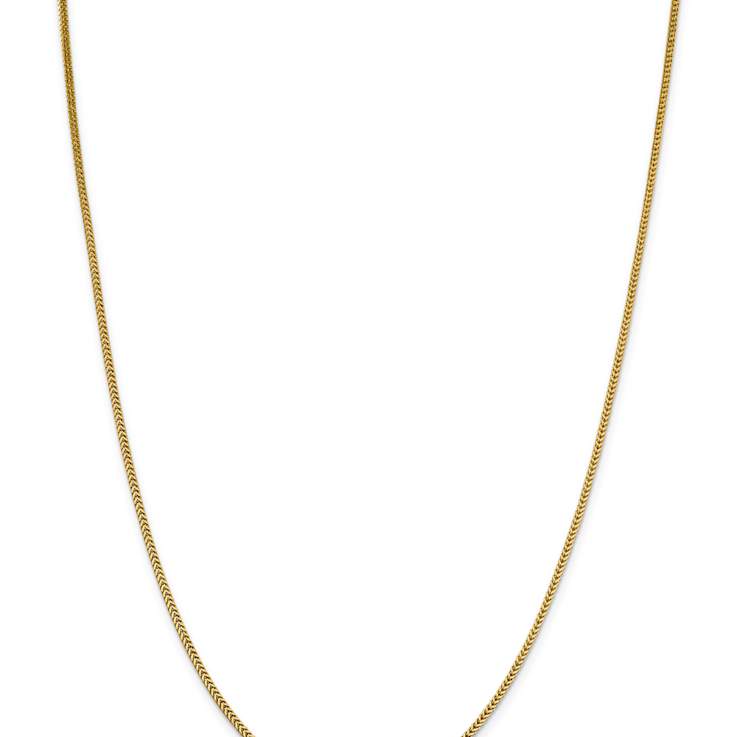 14k Yellow Gold 1.4mm Solid Franco 30 Inch Chain