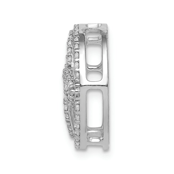 Rhodium Over 14k White Gold Diamond Celtic Circle Chain Slide