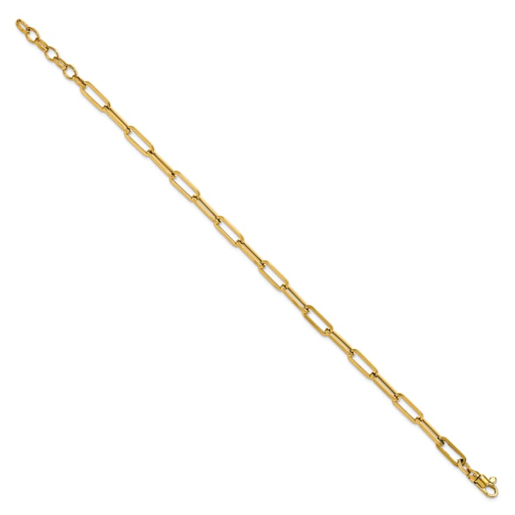 14K Yellow Gold Polished Fancy Link with 1-inch Extension Bracelet
