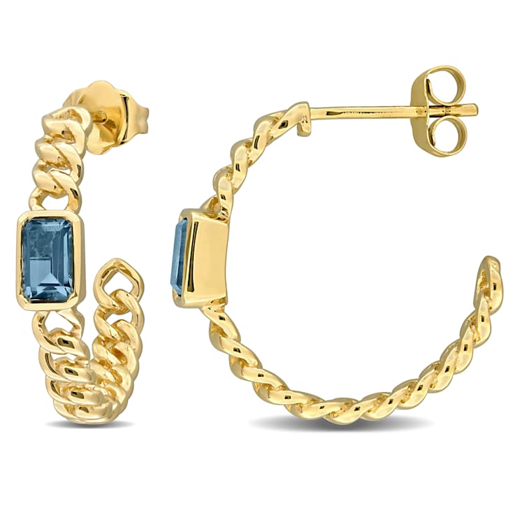 London Blue Topaz 14K Yellow Gold Earrings 0.8ctw
