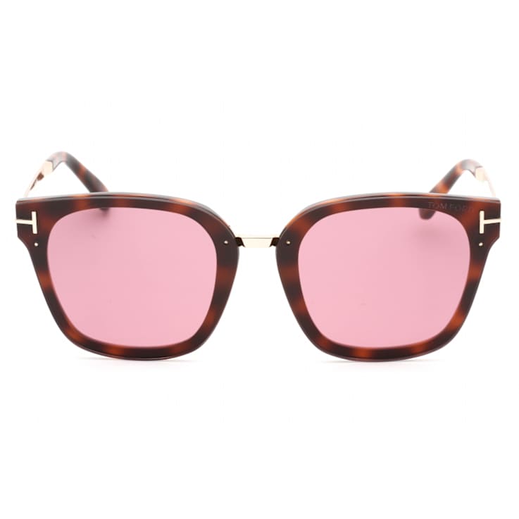 Tom Ford Shiny Dark Havana Frames / Pink Lenses Sunglasses