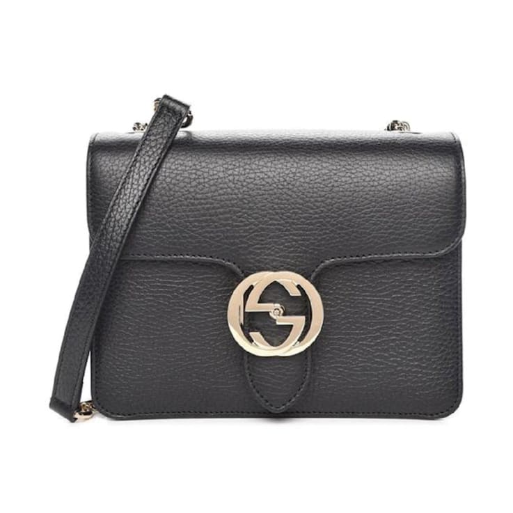 Gucci Black Icon GG Interlocking Small Crossbody Bag 11GKGA